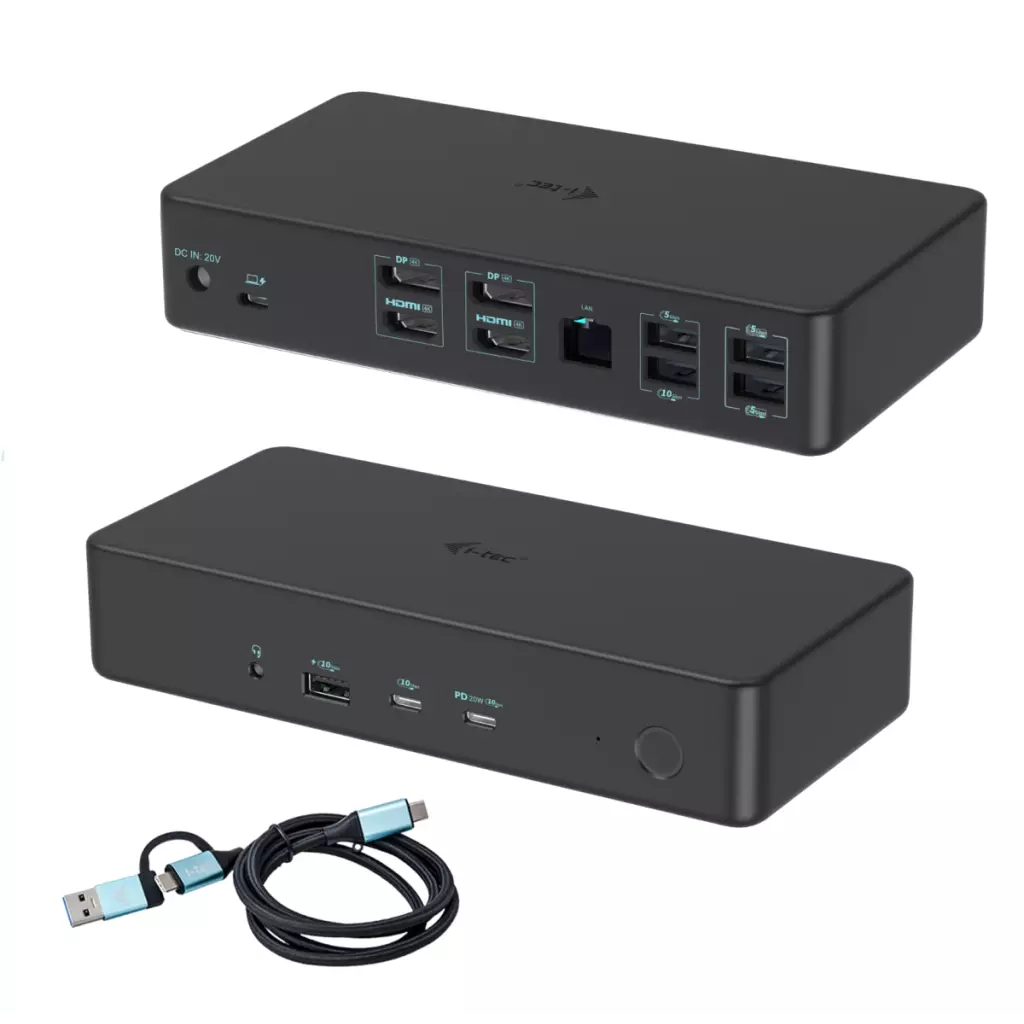 Obrázek produktu i-tec USB 3.0/USB-C/Thunderbolt 3 Professional Dual 4K Display Docking Station Gen2, PD 100W