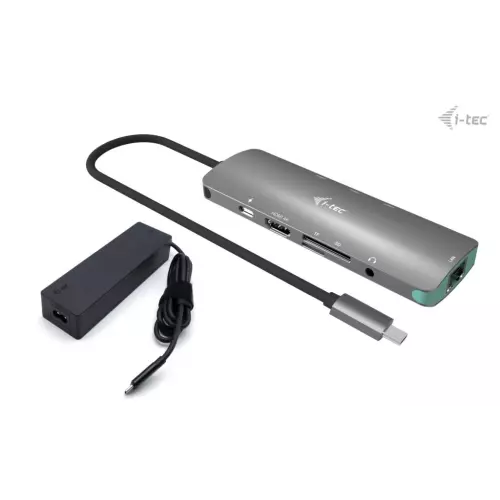 obrázek produktu i-tec USB-C Metal Nano Docking Station 4K HDMI LAN, Power Delivery 100 W + Charger 100W (bundle)