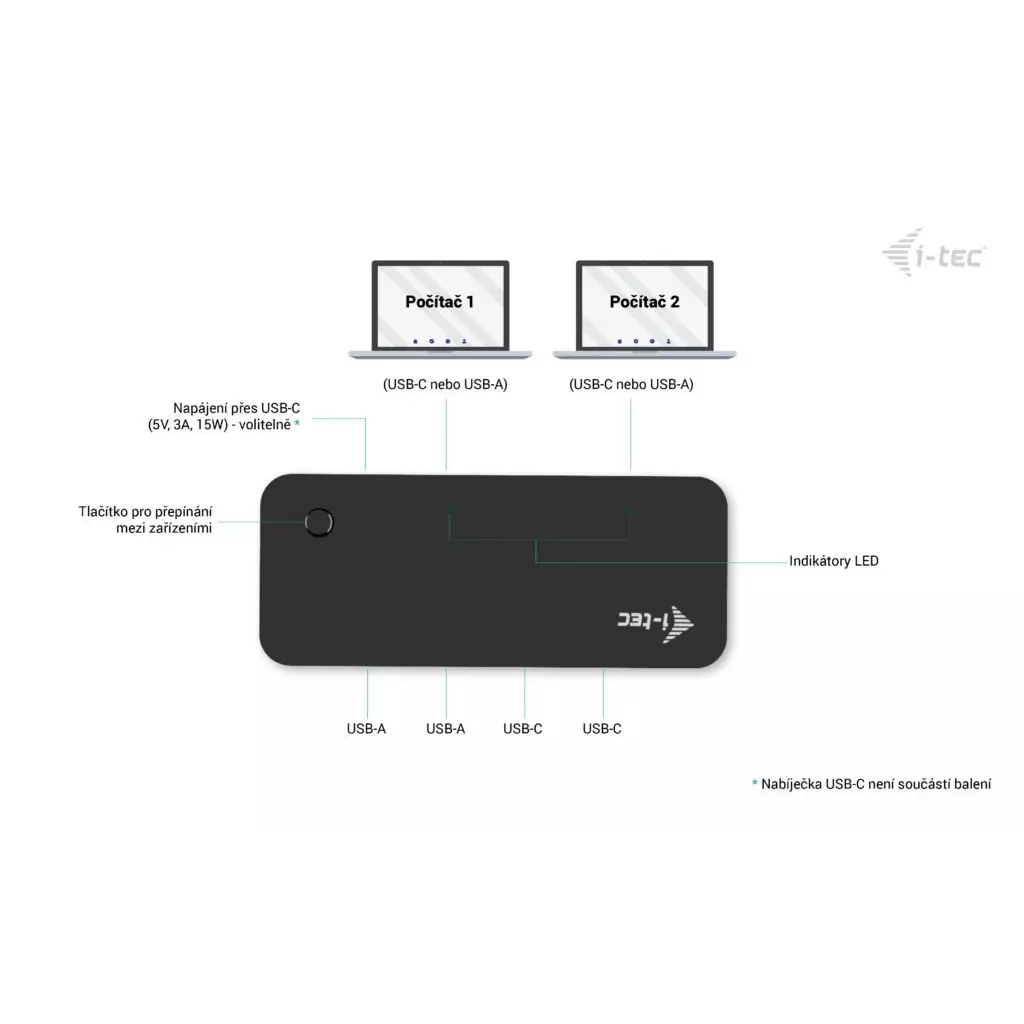 Obrázek produktu i-tec USB-A/USB-C Metal HUB 1x USB-C 3.1 + 3x USB 2.0