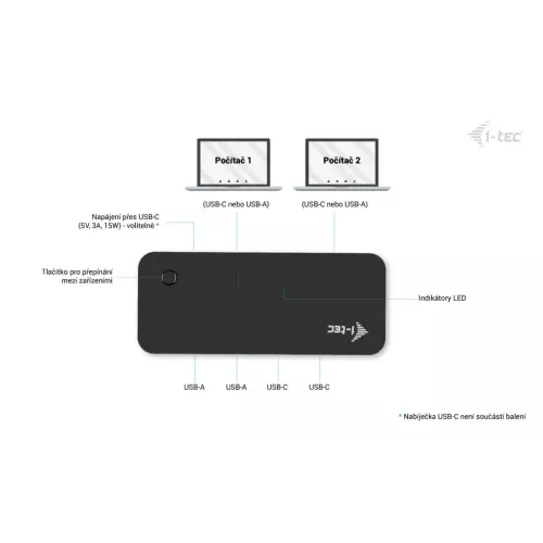 obrázek produktu i-tec USB-A/USB-C Metal HUB 1x USB-C 3.1 + 3x USB 2.0