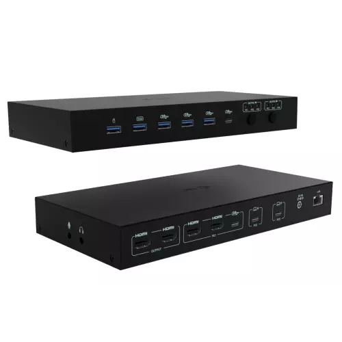 obrázek produktu i-tec USB-C KVM Docking station for 3 Hosts, Dual Display, 2x Power Delivery (1x 92W/2x 65W)