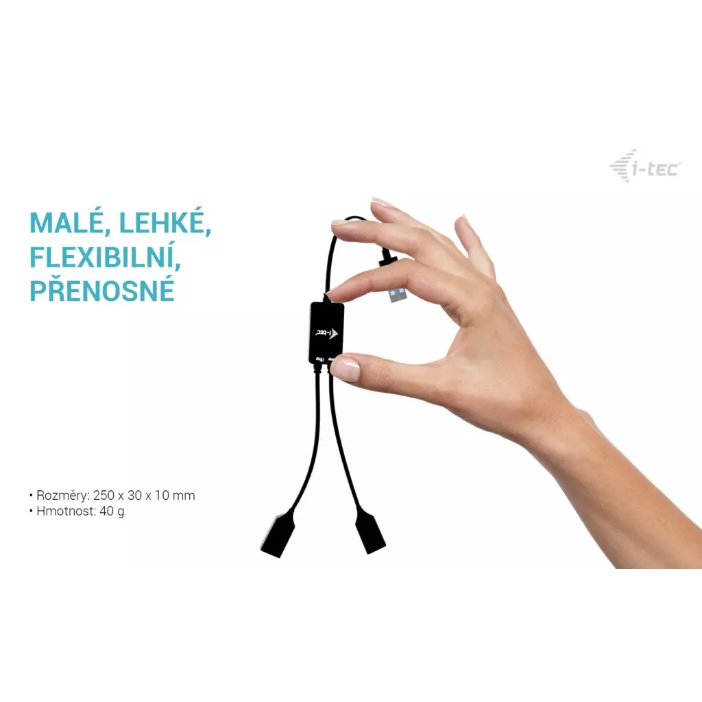 Obrázek produktu i-tec USB-A Cable HUB 2 port (2x USB-A)