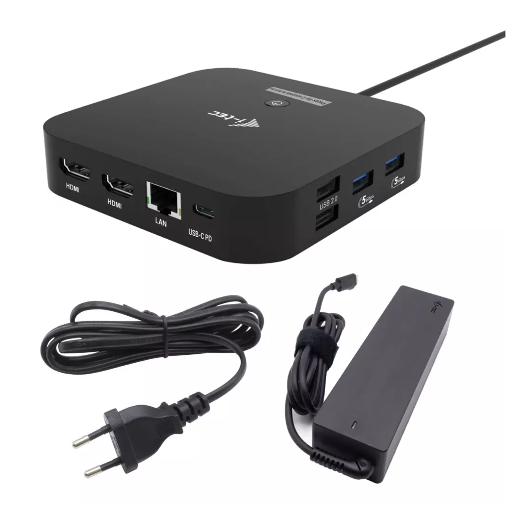 Obrázek produktu i-tec USB-C Dual HDMI Docking Station with Power Delivery 100W + i-tec Universal Charger 100W