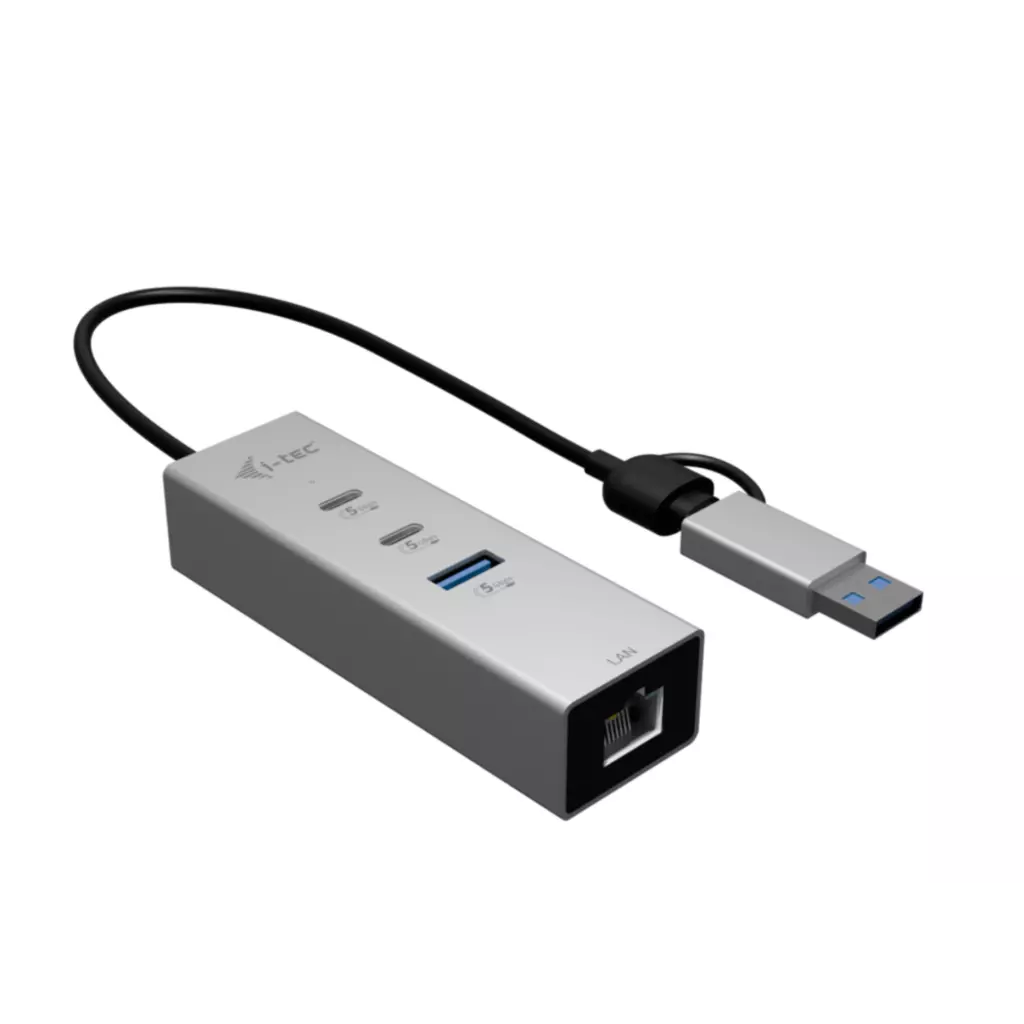 Obrázek produktu i-tec USB-C/USB-A Metal HUB 3 (2x USB-C, 1x USB-A) Port + 2.5GLAN