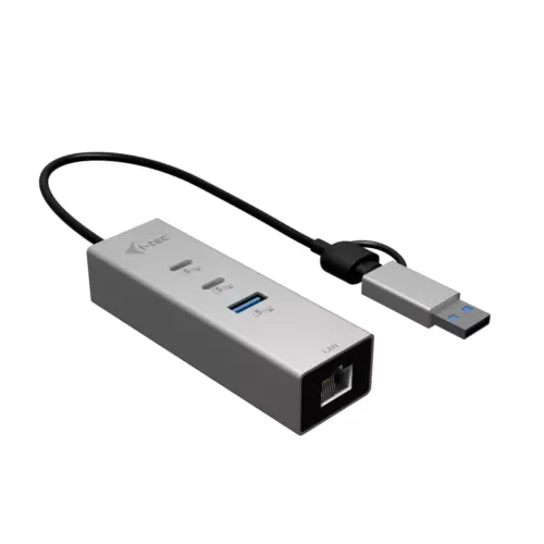 obrázek produktu i-tec USB-C/USB-A Metal HUB 3 (2x USB-C, 1x USB-A) Port + 2.5GLAN