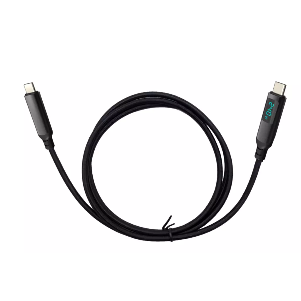 Obrázek produktu i-tec Thunderbolt 4/USB4 Class Pro Cable 240W s LCD (40Gbps, 150cm)