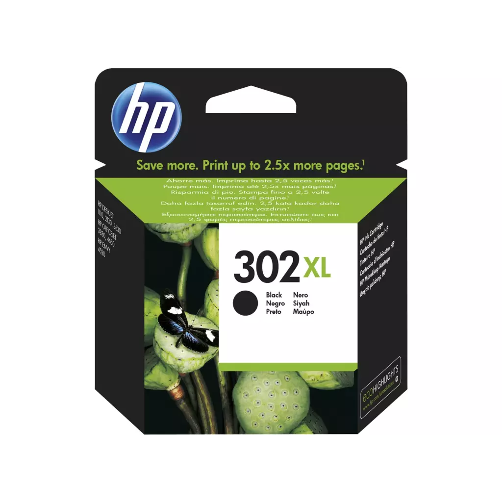 Obrázek produktu HP 302XL černá kazeta, F6U68AE