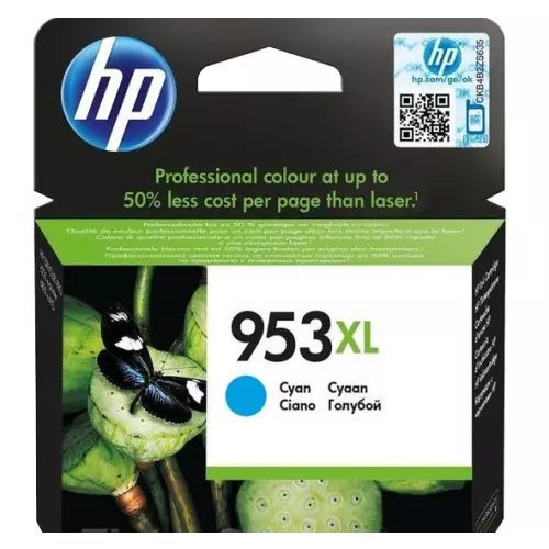 obrázek produktu HP 953XL azurová inkoustová kazeta, F6U16AE