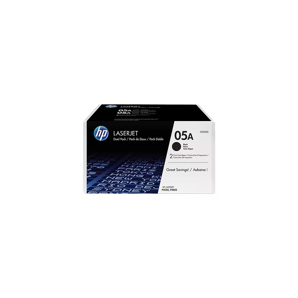 Obrázek produktu HP tisková kazeta černá velká, CE505D - 2 pack
