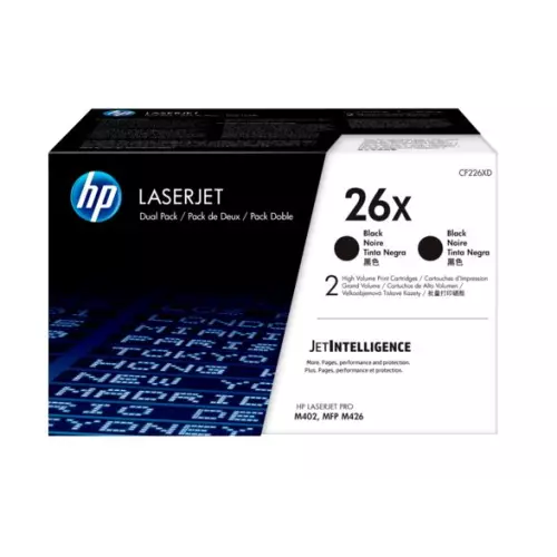 obrázek produktu HP 26X tisková kazeta černá velká, CF226XD - 2pack