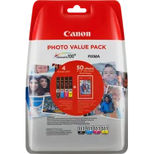 obrázek produktu Canon CLI-551 C/M/Y/BK + 50x PP-201
