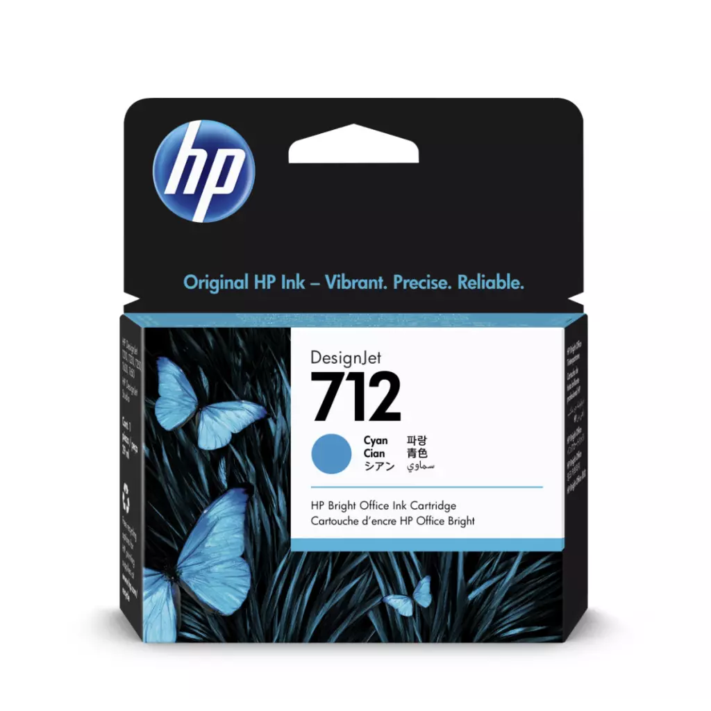 Obrázek produktu HP 712 Inkoustová náplň azurová, 3ED67A