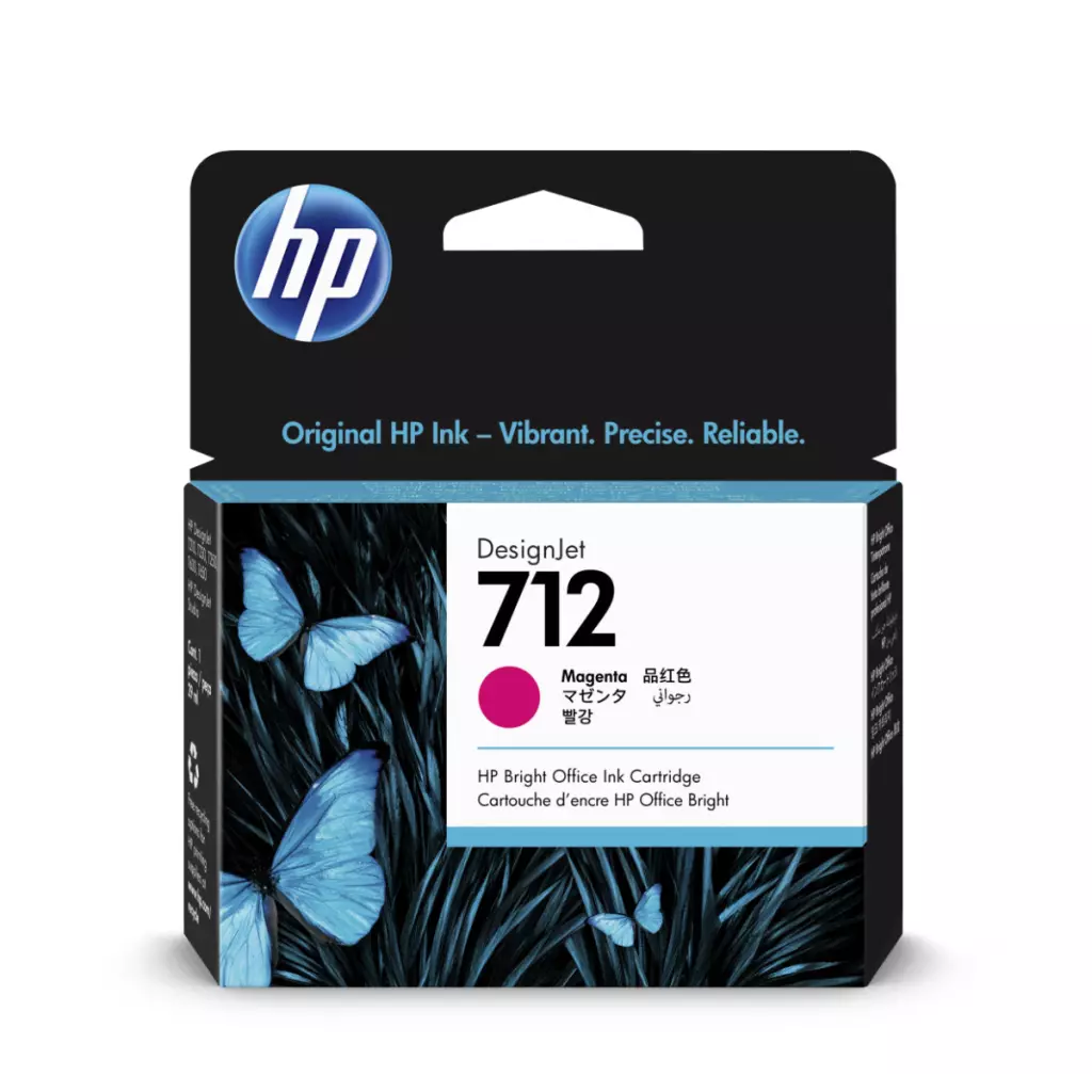 Obrázek produktu HP 712 Inkoustová náplň purpurová (29ml), 3ED68A