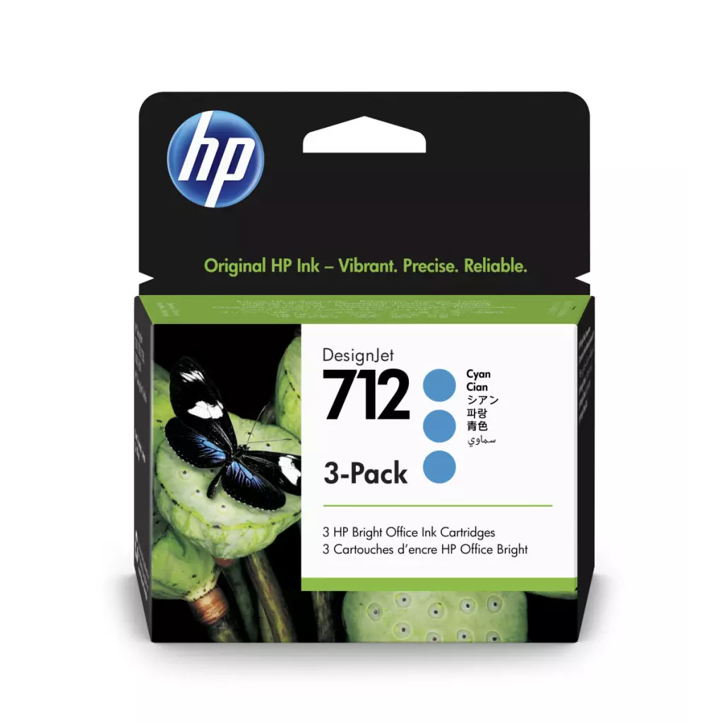 Obrázek produktu HP 712 Ink. náplň azurová, trojbalení, 3ED77A