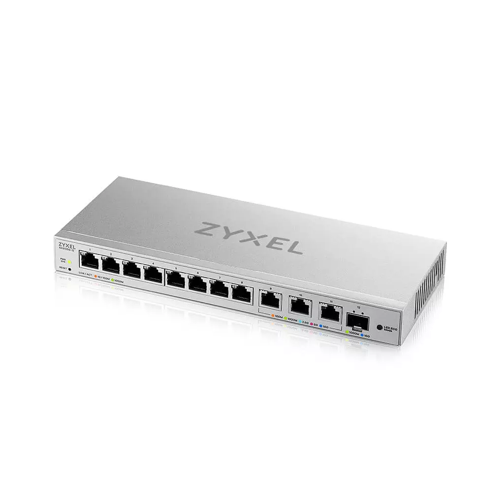 Obrázek produktu Zyxel XGS1250-12 v2, 12-Port GB webmanaged Switch w. 8 port 1G + 3-Port MultiGig  + 1-Port SFP+