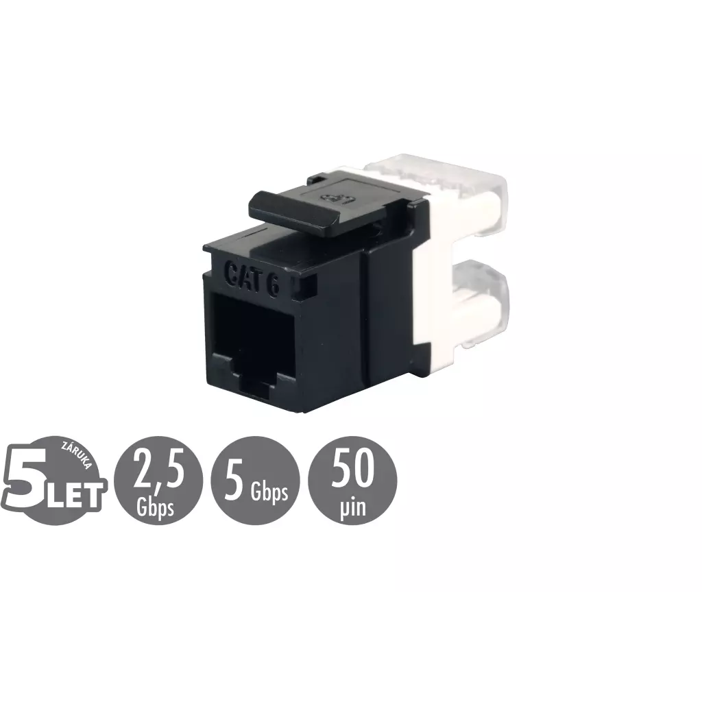 Obrázek produktu Zařezávací keystone Solarix CAT6 UTP SXKJ-6-UTP-BK
