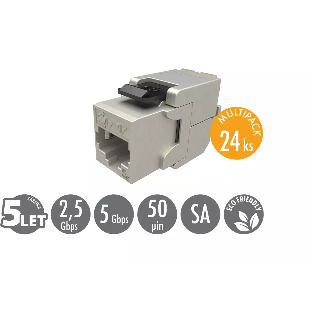 Obrázek produktu MULTIPACK 24 ks - samořezný keystone Solarix CAT5E STP SXKJ-5E-STP-BK-SA
