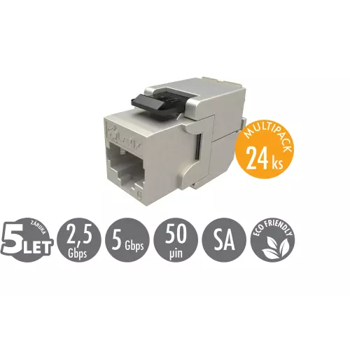 obrázek produktu MULTIPACK 24 ks - samořezný keystone Solarix CAT6 STP SXKJ-6-STP-BK-SA