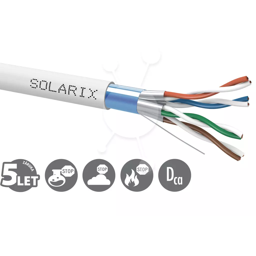 Obrázek produktu Instalační kabel Solarix CAT6A FFTP LSOH Dca-s2,d2,a1 500m/cívka SXKD-6A-FFTP-LSOH