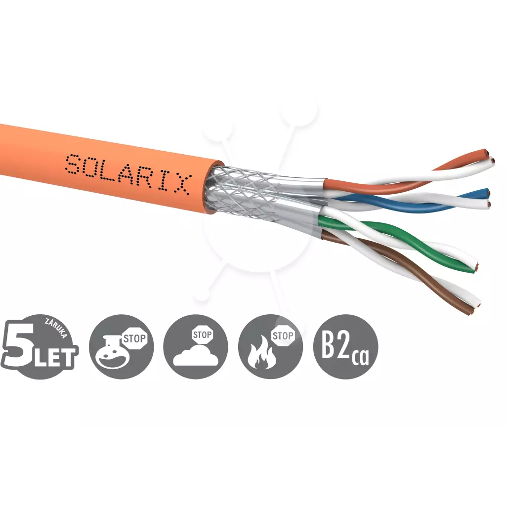 Obrázek produktu Instalační kabel Solarix CAT7 SSTP LSOHFR B2ca-s1,d1,a1 500m/cívka SXKD-7-SSTP-LSOHFR-B2ca
