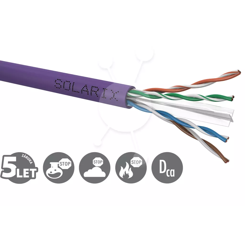 Obrázek produktu Instalační kabel Solarix CAT6 UTP LSOH Dca-s2,d2,a1 305m/box SXKD-6-UTP-LSOH