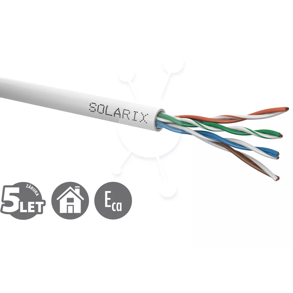 Obrázek produktu Instalační kabel Solarix CAT5E UTP PVC Eca 1000m/cívka SXKD-5E-UTP-PVC