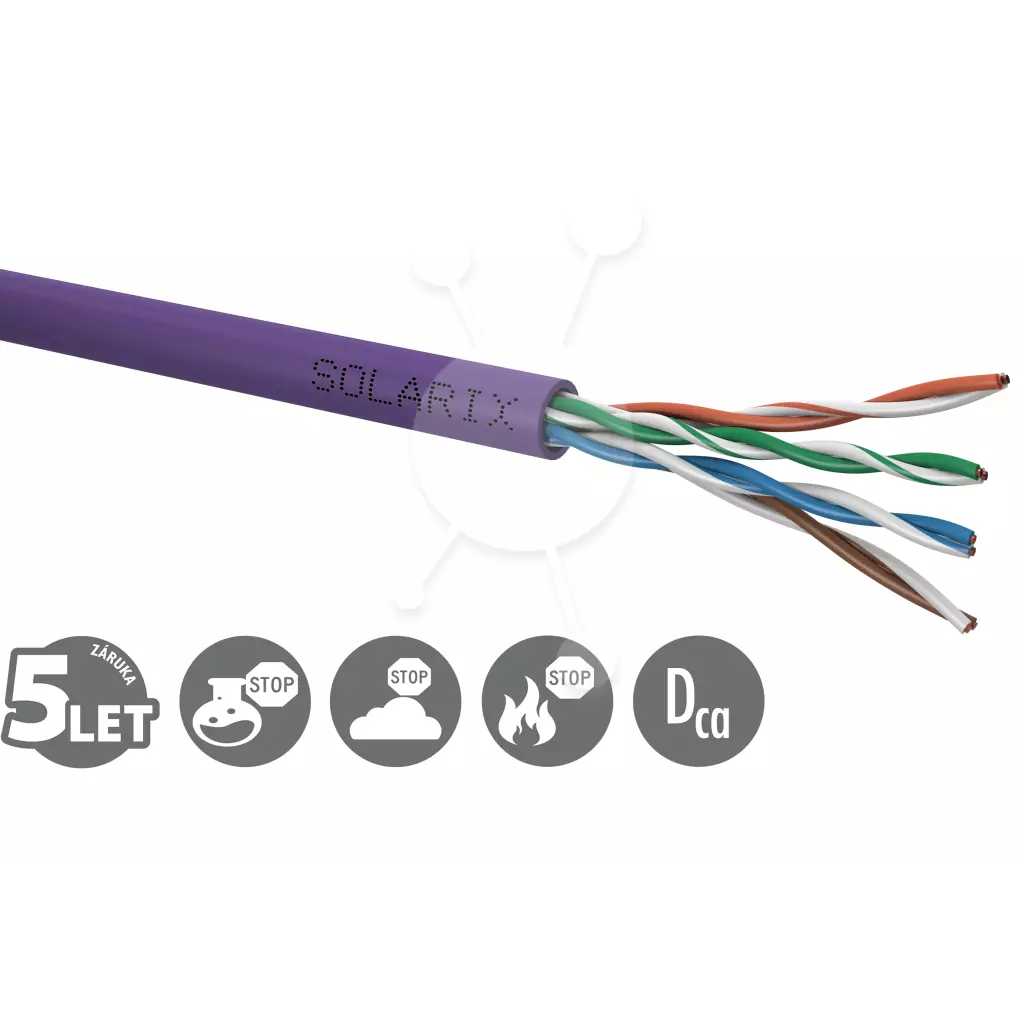 Obrázek produktu Instalační kabel Solarix CAT5E UTP LSOH Dca-s1,d2,a1 500m/box SXKD-5E-UTP-LSOH