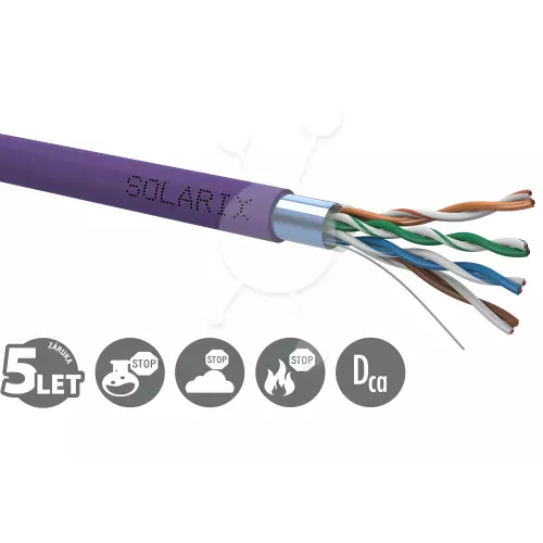 obrázek produktu Instalační kabel Solarix CAT5E FTP LSOH Dca-s1,d2,a1 500m/cívka SXKD-5E-FTP-LSOH