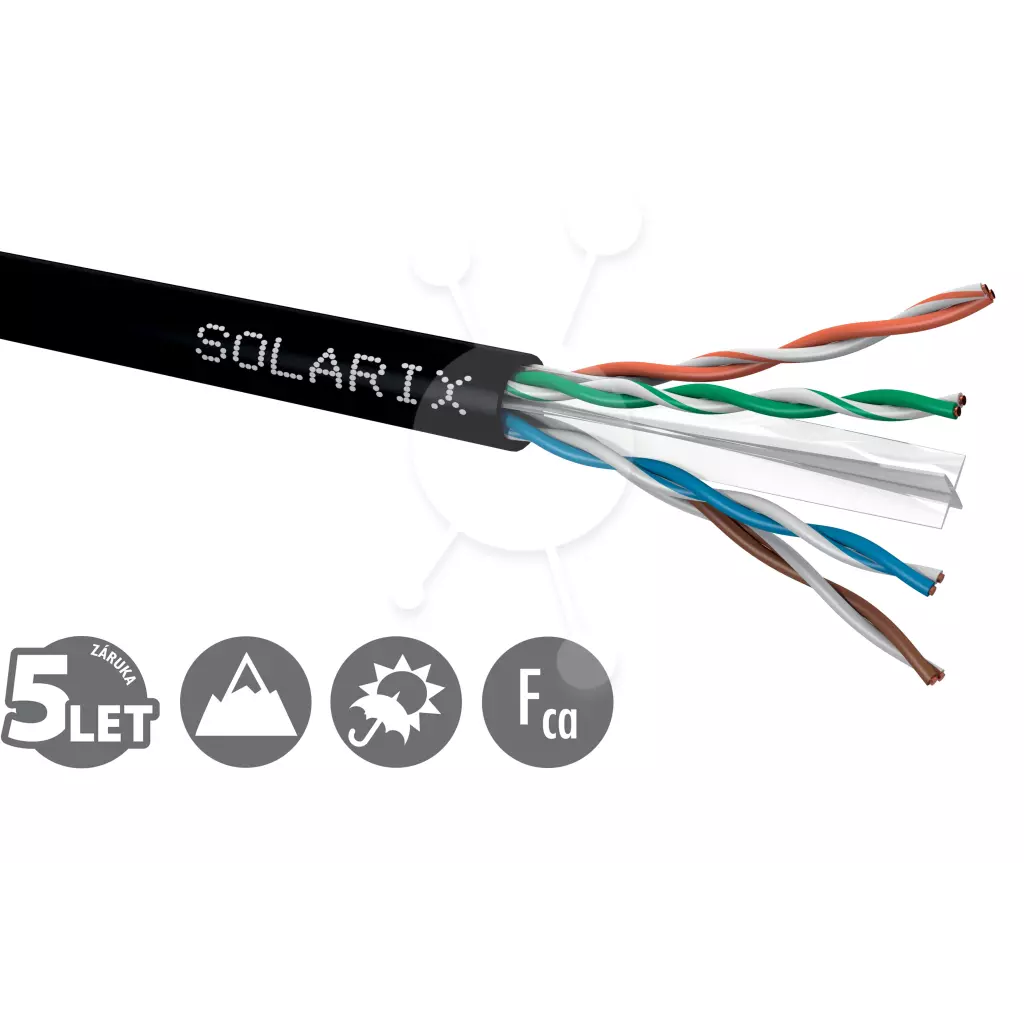 Obrázek produktu Instalační kabel Solarix CAT6 UTP PE Fca venkovní 500m/cívka SXKD-6-UTP-PE