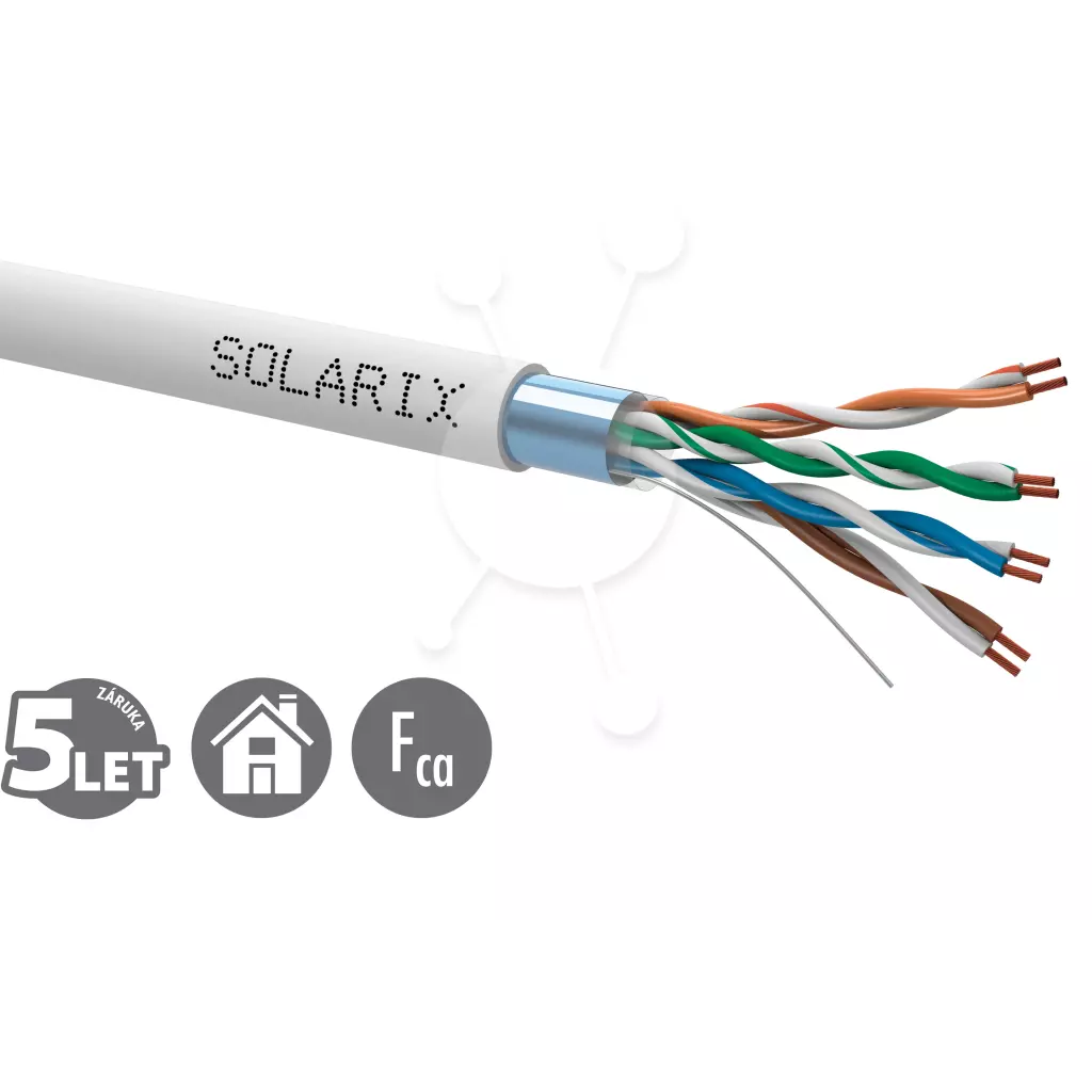 Obrázek produktu Kabel licna Solarix CAT5E FTP PVC šedý 305m/box SXKL-5E-FTP-PVC