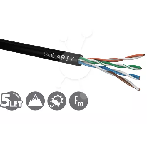 obrázek produktu Instalační kabel Solarix CAT5E UTP PE Fca venkovní 305m/box SXKD-5E-UTP-PE