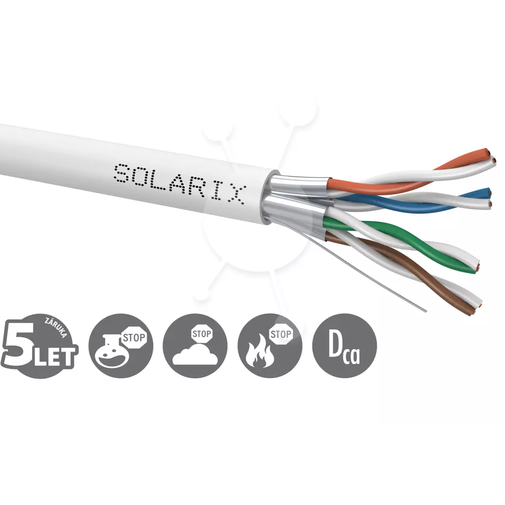 Obrázek produktu Instalační kabel Solarix CAT6A STP LSOH Dca-s1,d2,a1 500m/cívka SXKD-6A-STP-LSOH
