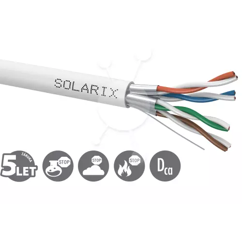 obrázek produktu Instalační kabel Solarix CAT6A STP LSOH Dca-s1,d2,a1 500m/cívka SXKD-6A-STP-LSOH