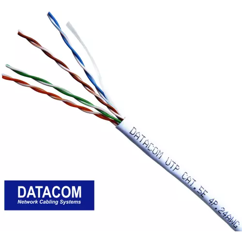obrázek produktu DATACOM UTP Cat5e PVC kabel 305m (drát), bílý