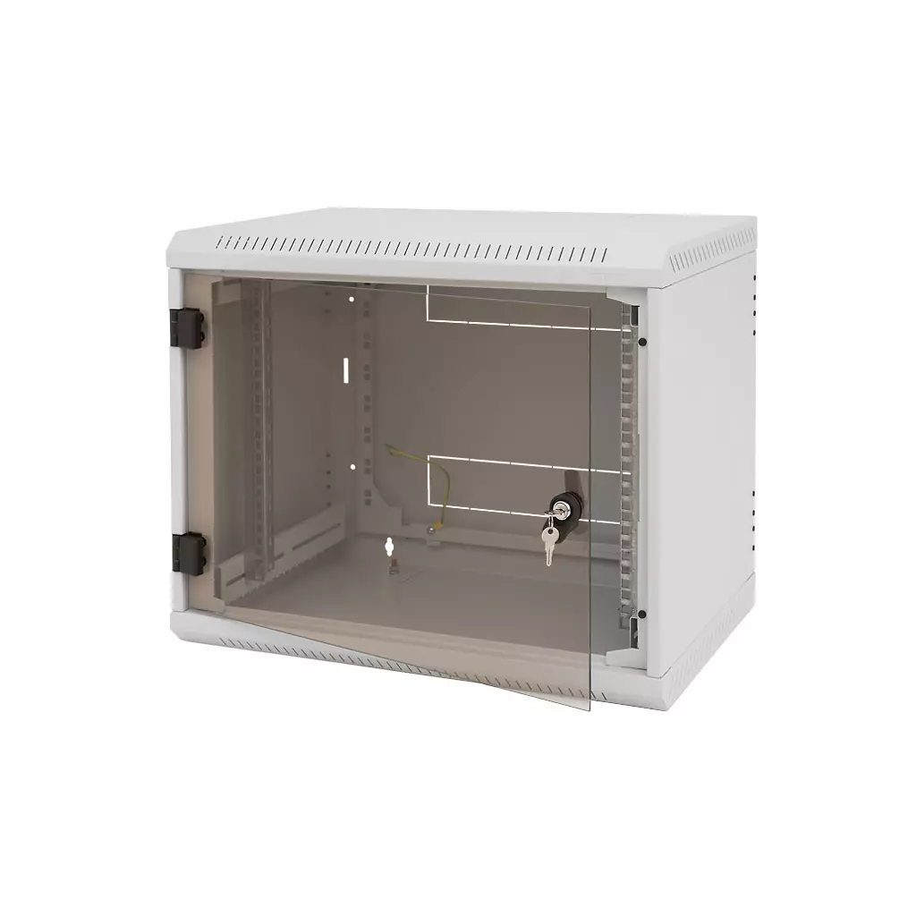 Obrázek produktu Nástěnný rack jednodílný 18U(š)600x(h)595 perfor.dveře