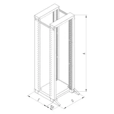 obrázek produktu Otevřený 19" stojan RSX 37U dvoudílný 700hl.