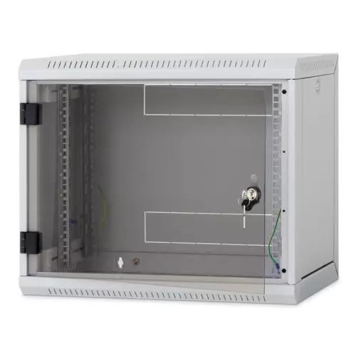 obrázek produktu Nástěnný rack RUA 18U/600mm odn.boč+skl.dv.