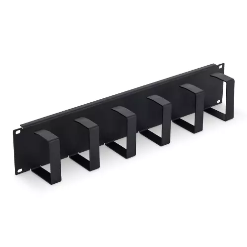 obrázek produktu 19" vyvazovací panel 2U 6x háček 70x85mm černý kov