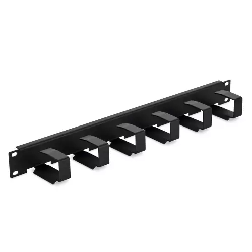 obrázek produktu 19" vyvazovací panel 1U 6x háček 70x27mm černý kov