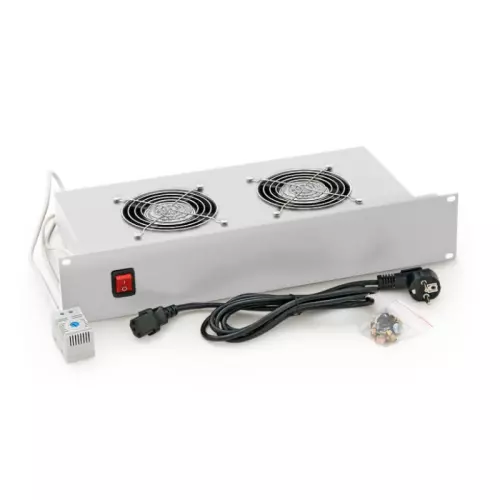 obrázek produktu 19" horiz.vent.j.2xVent.-220V/46W termost.2U šedá