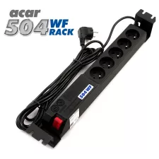 obrázek produktu Acar 504 WF Rack, 3m kabel, 5 zásuvek, přepěťová ochrana, držáky 19\" rack