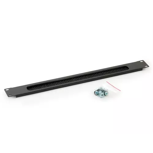 obrázek produktu 19" 1U průchozí panel s kartáčem černý