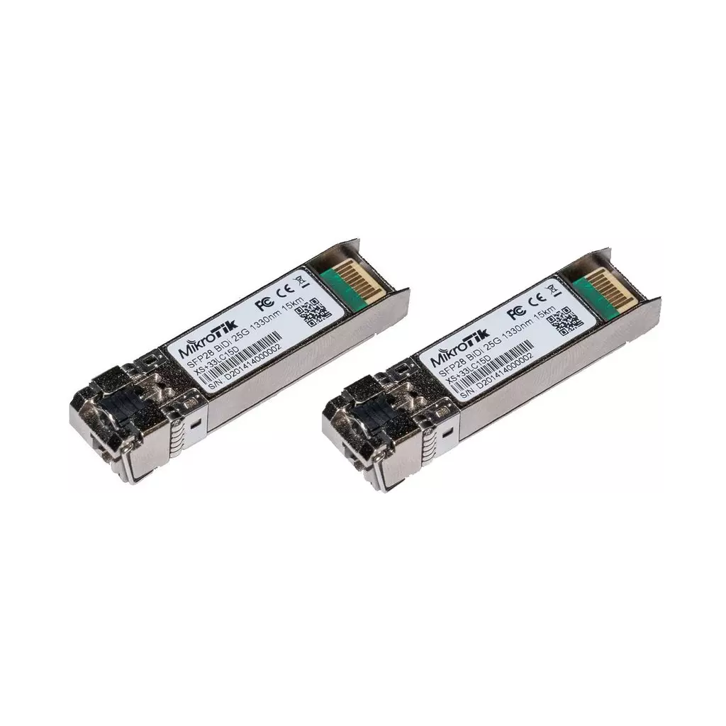 Obrázek produktu MikroTik XS+2733LC15D, SM, 15km, 1/10/25G, 1270nm + 1330nm, pár modulů
