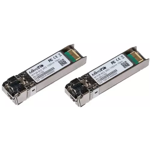 obrázek produktu MikroTik XS+2733LC15D, SM, 15km, 1/10/25G, 1270nm + 1330nm, pár modulů