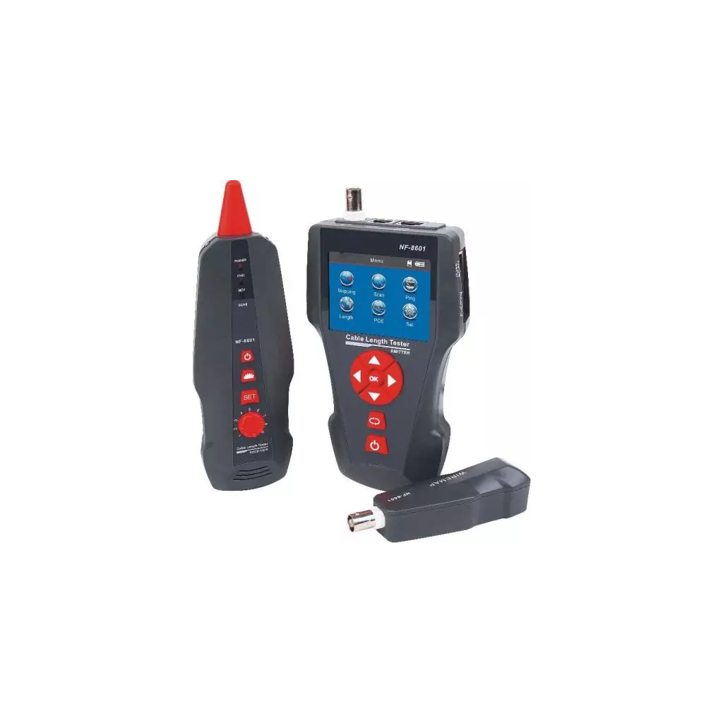 Obrázek produktu W-Star Tester kabelů UTP WSNF8601,CAT5, CAT6, detektor kabelů, UTP, RJ11, BNC, POE, Ping