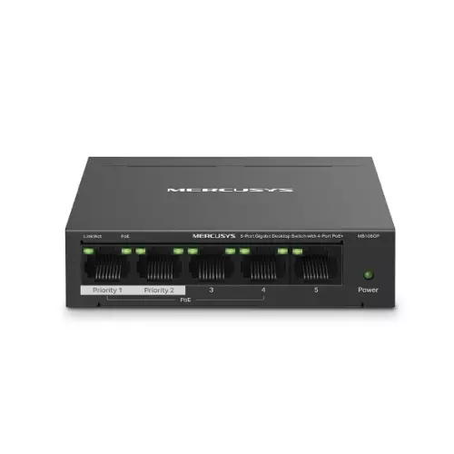 obrázek produktu Mercusys MS105GP 5xGb destop switch 4xPoE+