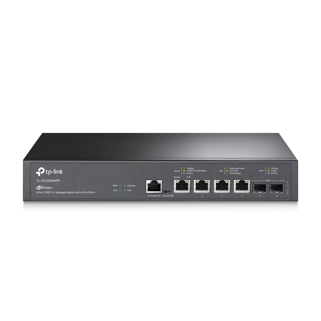 Obrázek produktu TP-Link TL-SX3206HPP 4x10G 2xSFP+ L2+ POE++ Omada SDN