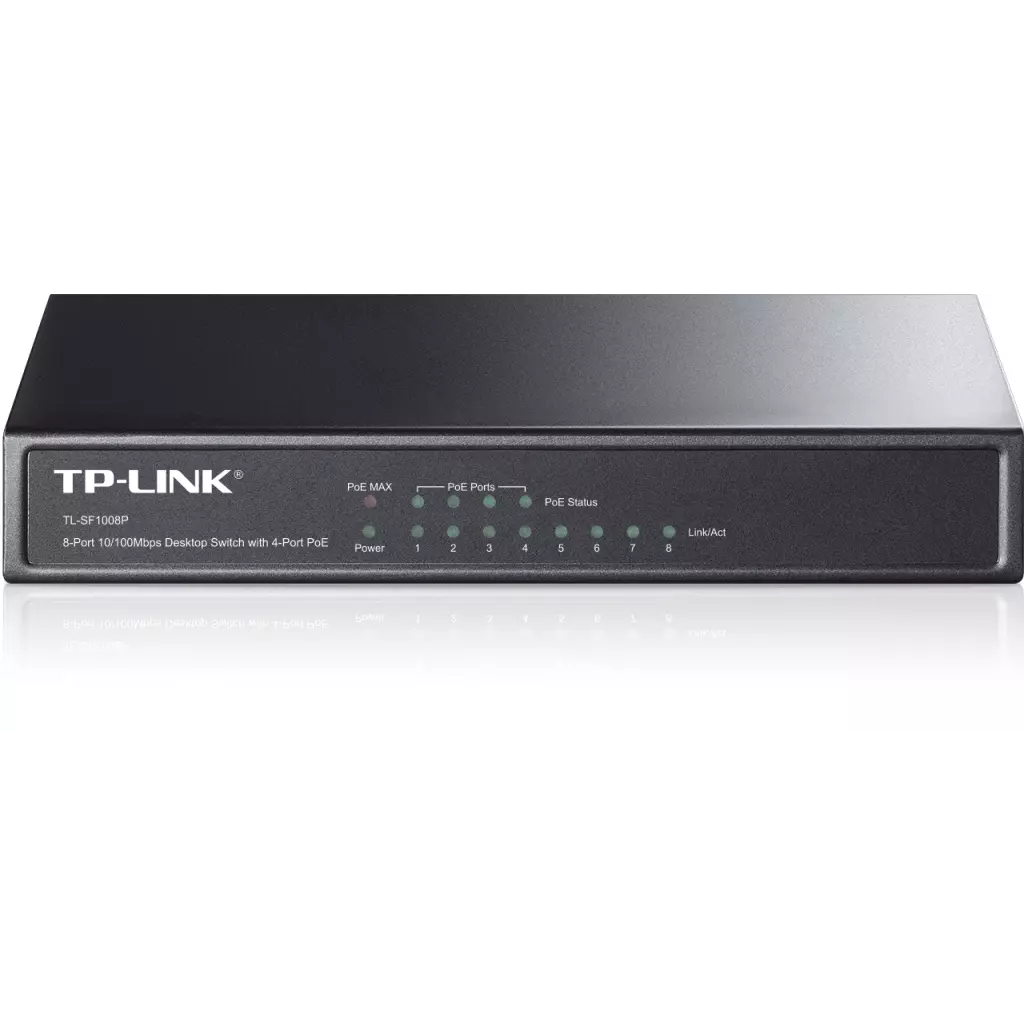 Obrázek produktu TP-Link TL-SF1008P 8x10/100 (4xPOE) 66W Desktop kovový CCTV Switch
