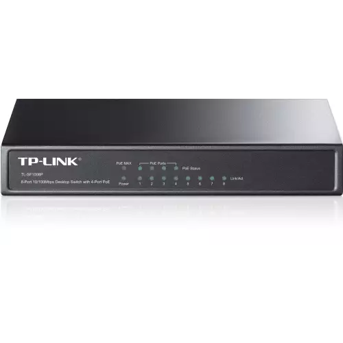 obrázek produktu TP-Link TL-SF1008P 8x10/100 (4xPOE) 66W Desktop kovový CCTV Switch