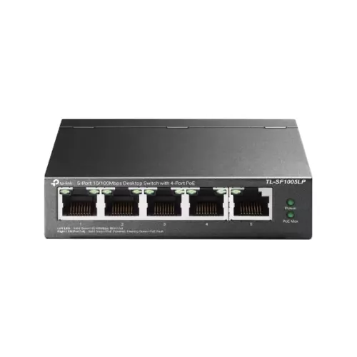 obrázek produktu TP-Link TL-SF1005LP 5x10/100 (4xPOE) 41W Desktop Steel CCTV Switch